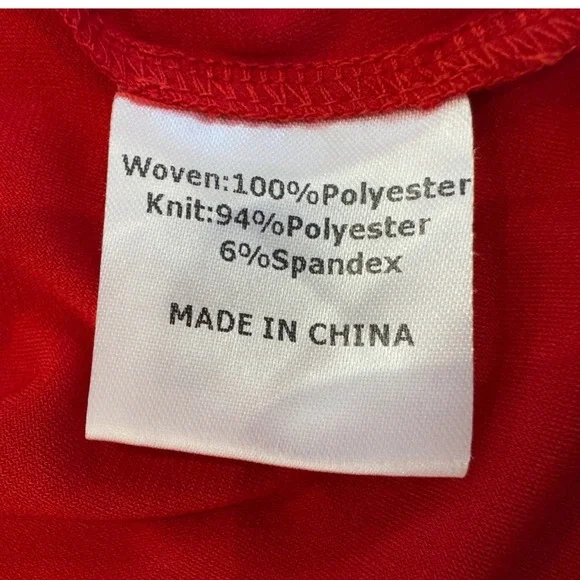 Via Ritina Red Tiered Ruffle Blouse V-Neck Short Flutter Sleeve Top Large - Picture 8 of 9